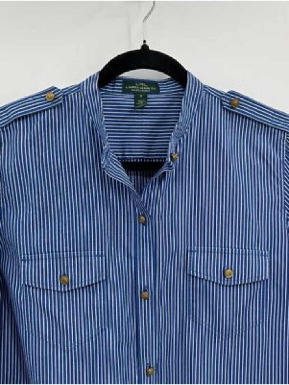 Polo by Ralph Lauren Blue and White Striped Button-Down Shirt